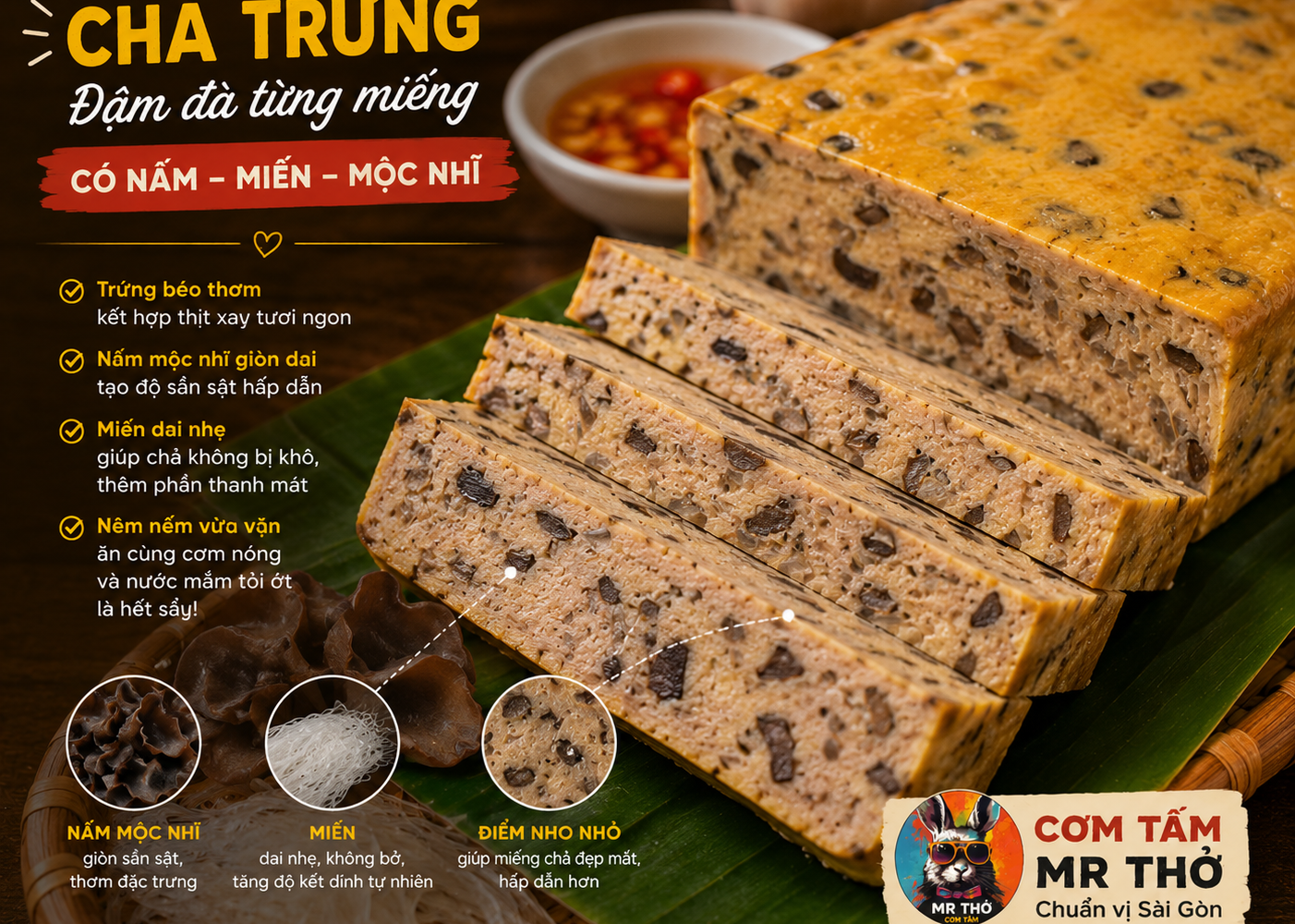 CHẢ TRỨNG — MIẾNG NHỎ NHƯNG LÀ “LINH HỒN” CỦA ĐĨA CƠM TẤM