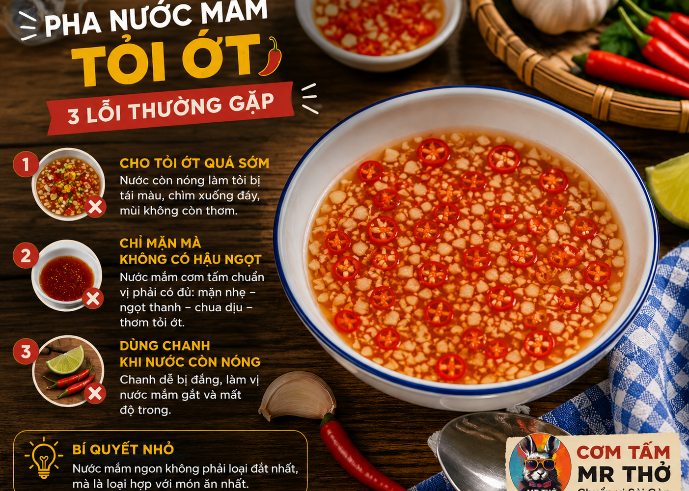 Pha nước mắm tỏi ớt — 3 lỗi thường gặp